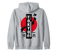 Tokyo Japan Red Sun Aesthetic Tee - Urban Streetwear Vibe Zip Hoodie