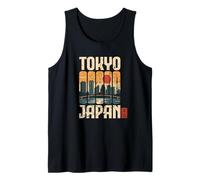 Tokyo Japan Retro Skyline Anime Sunset Japanese Kanji Otaku Tank Top