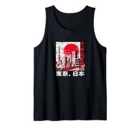 Tokyo Japan Rising Sun Cityscape Aesthetic Tank Top