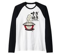 Tokyo Japan Sukiyaki Hot Pot Happiness Fast Food Fun Retro Raglan Baseball Tee