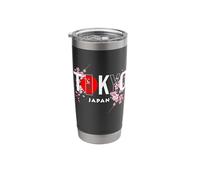 Tokyo & Japan Text with Calligraphy Insert + Sakura Flowers Stainless Steel Insulated Tumbler