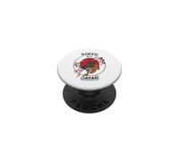 Tokyo Japan Tiger City Skyline Cherry Blossom Graphic PopSockets Adhesive PopGrip