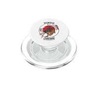 Tokyo Japan Tiger City Skyline Cherry Blossom Graphic PopSockets PopGrip for MagSafe
