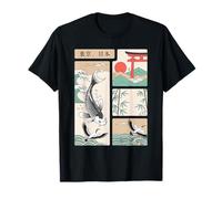 Tokyo Japan Traditional Koi Fish Crane Torii Art Culture T-Shirt