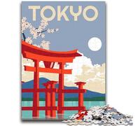Tokyo Japan Travel Art Puzzles 1000 Pieces for Teenagers, Staycation Kill Time Birthday Present, Gifts, Wall Art for 14+ 1000pcs (50x75cm)