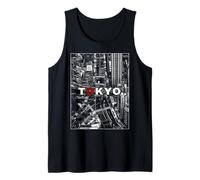 Tokyo Japan Urban Night Street Art Illustration Tank Top