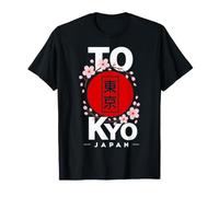 Tokyo Japan Wreath Sakura Cherry Blossom RED Sun Balanced T-Shirt