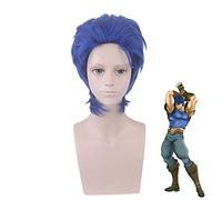 Tokyo JoJo'S Bizarre Adventure Mens Jonathan Joestar Cosplay Wig Role Play Jonathan Joestar Styled Blue Hair Wig Costumes PL-246