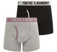 Tokyo Laundry Abbots 3 (2 PaTokyo Laundry Men's Abbots 2 Pack Boxer Shortsck) Boxer Shorts Set in Light Grey Marl/Grapeade M