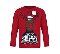 Tokyo Laundry Boy's Reindeer 3D Pom-Pom Novelty Christmas Jumper