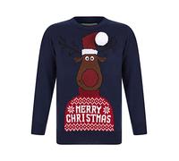 Tokyo Laundry Boy's Reindeer 3D Pom-Pom Novelty Christmas Jumper