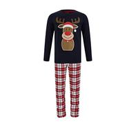 Tokyo Laundry Boys Rudolph 2pc Lounge Set in Navy/White Red Check - Merry Christmas Kids (4-12yrs) - 9-10 Years