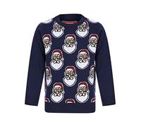 Tokyo Laundry Boy's Santa Head Repeat Novelty Christmas Jumper