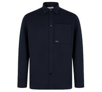 Tokyo Laundry Commander Brushback Fleece Overshirt Jacket in Sky Captain Navy XL