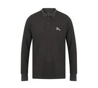 Tokyo Laundry Cosenza Long Sleeve Pique Cotton Polo Shirt - Charcoal Marl - M