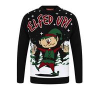 Tokyo Laundry Elfed Up Crew Neck Jumper in Jet Black - Merry Christmas-S