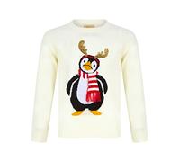 Tokyo Laundry Girl's Antler Penguin Novelty Sequinned Christmas Jumper