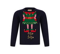 Tokyo Laundry Girl's Elfie Selfie Motif Novelty Sequinned Christmas Jumper