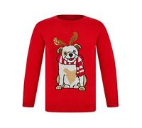 Tokyo Laundry Girls Reindeer Dog Novelty Christmas Jumper - Tokyo Red - 11-12 Years