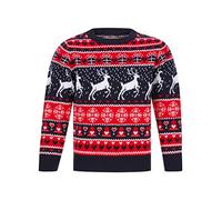 Tokyo Laundry Girl's Snow Reindeer Nordic Fairisle Novelty Christmas Jumper