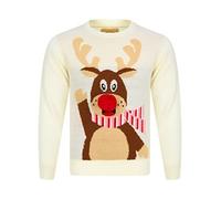 Tokyo Laundry Girl's Waving Reindeer Pom Pom Nose Novelty Christmas Jumper