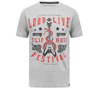 Tokyo Laundry Loud and Live Crew Neck Graphic Print T-Shirt - Light Grey Marl- M