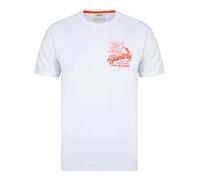Tokyo Laundry Men's 'Arlington' Vintage Graphic Print Motif Cotton Jersey Crew Neck T-Shirt Bright White
