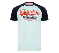 Tokyo Laundry Men's Baseball Style Raglan Sleeve Cotton Jersey Crew Neck T-Shirt Maritime Blue