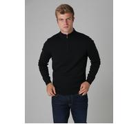 Tokyo Laundry Men's Cotton Blend Half Milano Zip Neck Jumper in Black | Size: Large Tokyo Laundry Black L