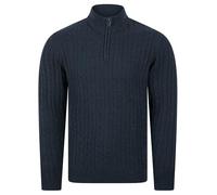 Tokyo Laundry Men's 'Darren' Recycled Cotton Chunky Cable Knit Quarter Zip Funnel Neck Jumper