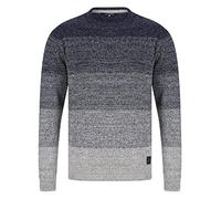 Tokyo Laundry Men's Dusen Graduated Colour Block Cotton Rich Knitted Jumper Navy