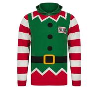 Tokyo Laundry Men's Elf Novelty Hooded Knitted Christmas Jumper