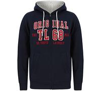 Tokyo Laundry Men's Halding Zip Through Hooded Top with Fleece Lined Hood - Sky Captain Navy - S