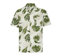 Tokyo Laundry Men's 'Hoja' Tropical Palm Print Short Sleeve Open Collar Cotton Hawaiian Shirt
