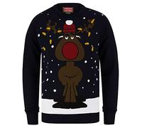 Tokyo Laundry Men's Jumbled Rudolph Motif Novelty Christmas Jumper - Ink - M