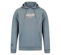 Tokyo Laundry Men's 'Kole' Graphic Motif Brushback Fleece Pullover Hoodie with Back Print Cool Grey