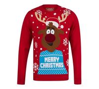 Tokyo Laundry Men's Merry Christmas 'Xmas Rudolph' LED Light Up Xmas Jumper