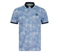 Tokyo Laundry Men's 'Milo' Cotton Blend Pique Tropical Hawaiian Print Polo Shirt Light Blue