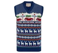 Tokyo Laundry Men's Novelty Knitted Christmas Jumper V-Neck Sleeveless Tank Top Sweater