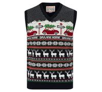Tokyo Laundry Men's Novelty Knitted Christmas Jumper V-Neck Sleeveless Tank Top Sweater