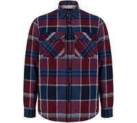 Tokyo Laundry Men's Pokhara Thick Fleece Lined Checked Flannel Work Shirt - Red/Navy - S