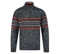 Tokyo Laundry Men's Quarter Zip Nordic Fair Isle Knit Funnel Neck Jumper