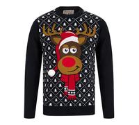 Tokyo Laundry Men's Santa Hat Motif Novelty Christmas Jumper in Ink - Merry Christmas - M