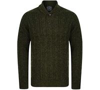 Tokyo Laundry Men's Shawl Neck Chunky Cable Knit Jumper Green