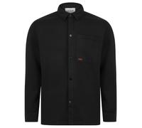 Tokyo Laundry Men's Thick Brushback Fleece Button Down Overshirt Jet Black