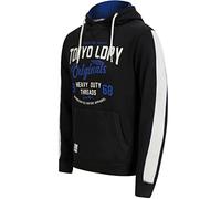 Tokyo Laundry Men's Travel Motif Brushback Fleece Pullover Hooded Top - Jet Black - S