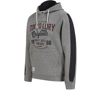 Tokyo Laundry Men's Travel Motif Brushback Fleece Pullover Hooded Top - Mid Grey Marl - S