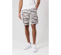 Tokyo Laundry Men's Washed Cotton Twill Cargo Shorts with Camo Print in Grey | Size: Large Tokyo Laundry Grey L