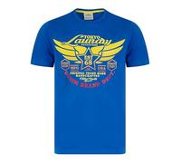 Tokyo Laundry Men's 'Westwood' Vintage Graphic Print Motif Cotton Jersey Crew Neck T-Shirt Victoria Blue