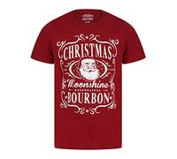 Tokyo Laundry Men's Xmas Bourbon Motif Novelty Cotton Christmas T-Shirt